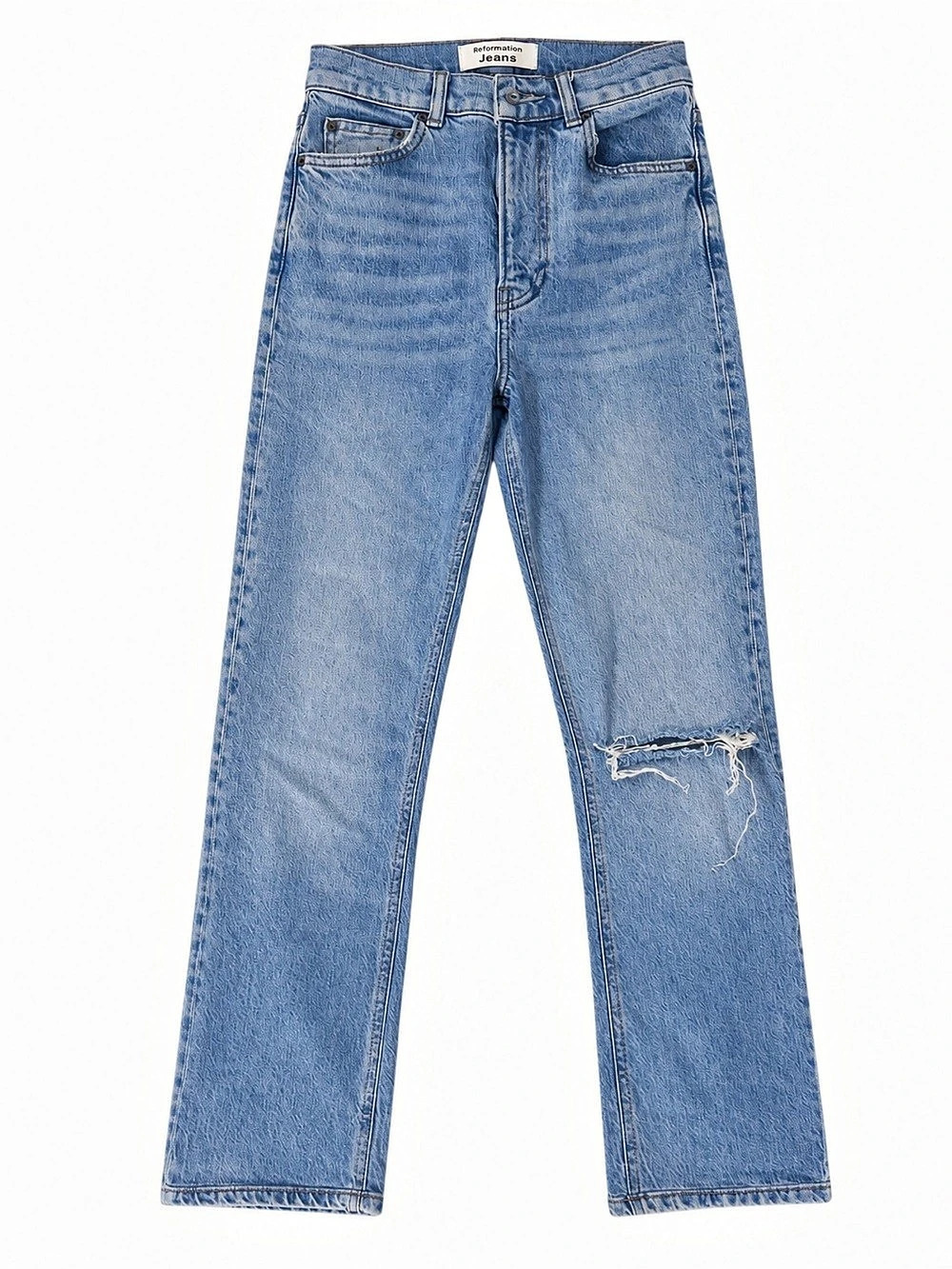 Reformation Cynthia High Rise Straight Jeans Straight Leg Jeans in Blue Waist 24